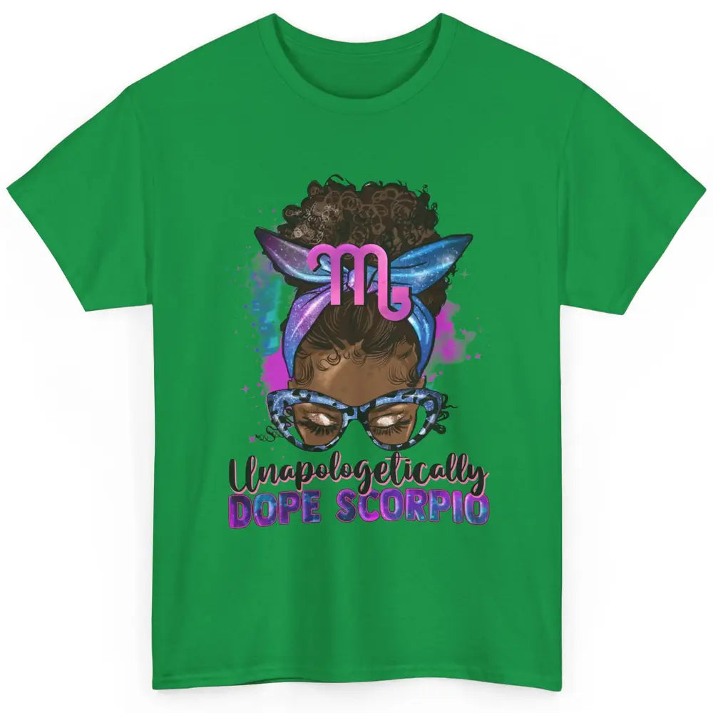 Afro Scorpio Queen Galaxy Horoscope Messy Hair Black Woman Classic Unisex T-Shirt