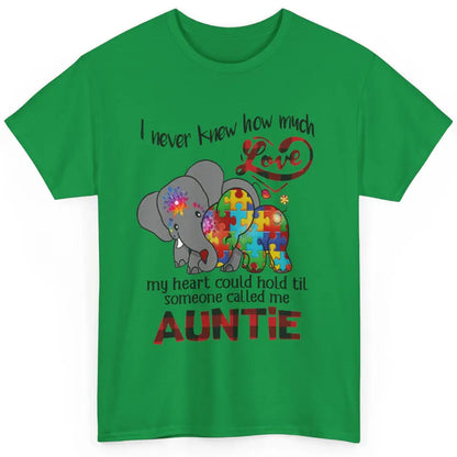 Elephant Autism Aunt Never Knew How Much Love My Heart Hold Classic Unisex T-Shirt