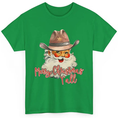 Santa Claus Merry Christmas Y'all Western Country Cowboy Classic Unisex T-Shirt