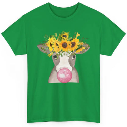 Sunflower Cow Bubble Gum Not In The Mood Western Farm Animal Classic Unisex T-Shirt