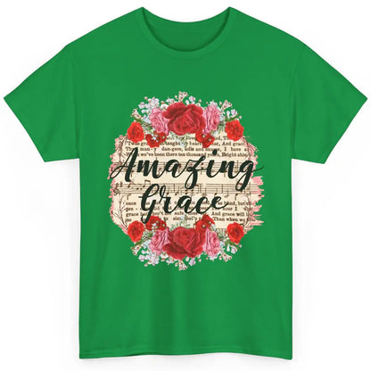 Floral Amazing Grace Jesus Lovers Christian Religious Gift Classic Unisex T-Shirt