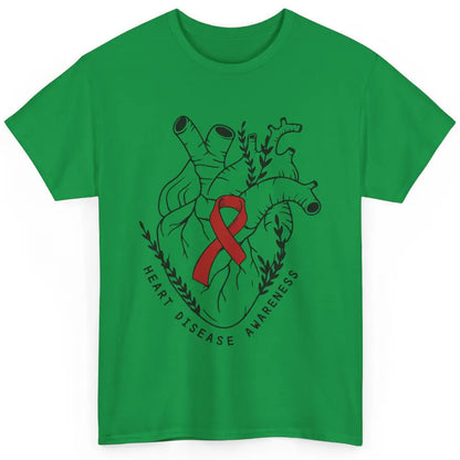 CHD Congenital Heart Disease Awareness Red Ribbon Heart Gift Classic Unisex T-Shirt