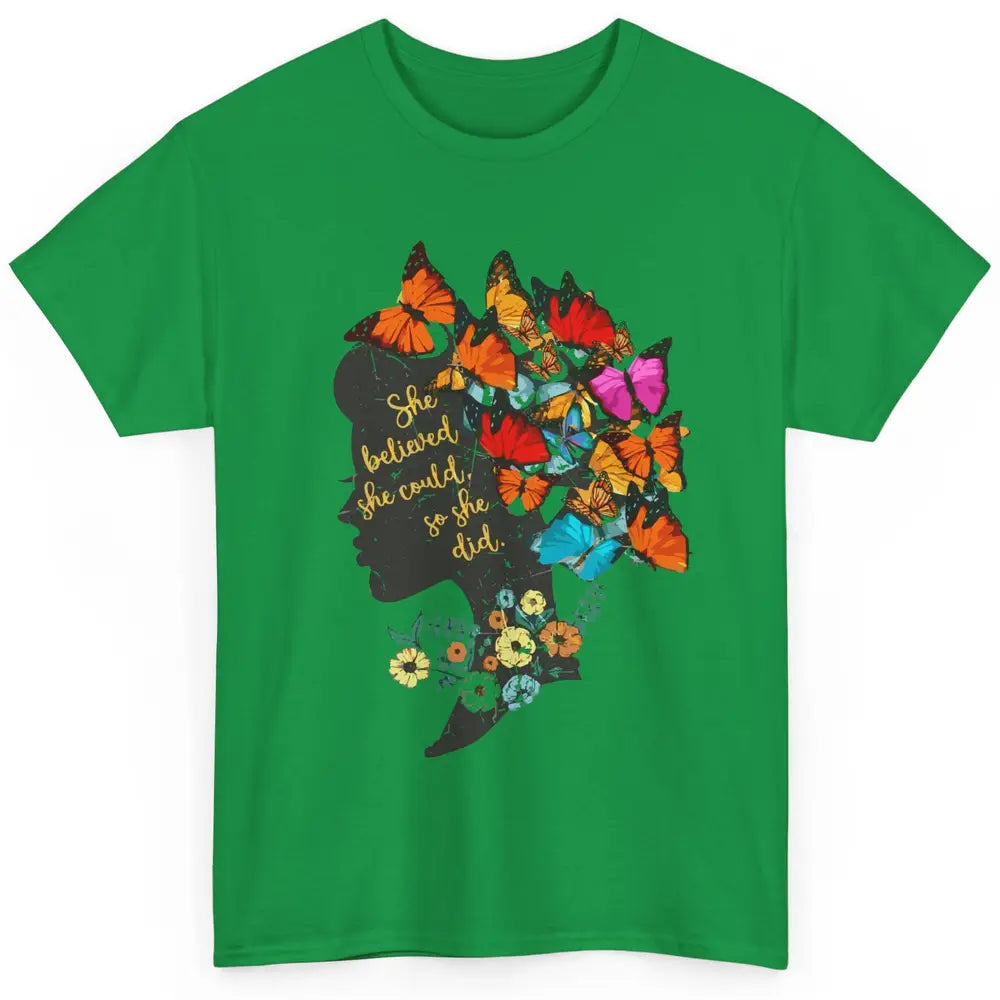 Floral Women Butterfly Inspirational Saying Mental Health Classic Unisex T-Shirt