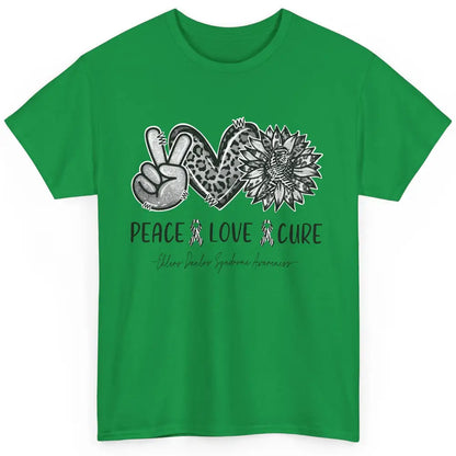 Ehlers Danlos Syndrome EDS Peace Love Cure Leopard Sunflower Classic Unisex T-Shirt