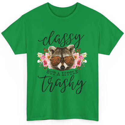 Floral Racoon Classy But A Little Trashy Leopard Print Gift Classic Unisex T-Shirt