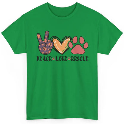 Dog Paws Peace Love Rescue Dog Mom Mothers Day Dog Lovers Classic Unisex T-Shirt