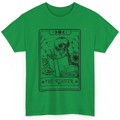 Retro Skeleton The Reader Tarot Card Halloween Romance Book Classic Unisex T-Shirt