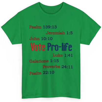 Vote Pro Life Bible Verse Christian Jesus Religion God Faith Classic Unisex T-Shirt