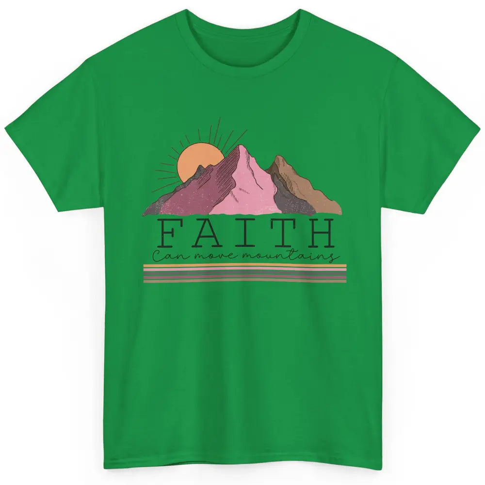 Faith Can Move Mountains Retro Christian Bible Verse Jesus Classic Unisex T-Shirt