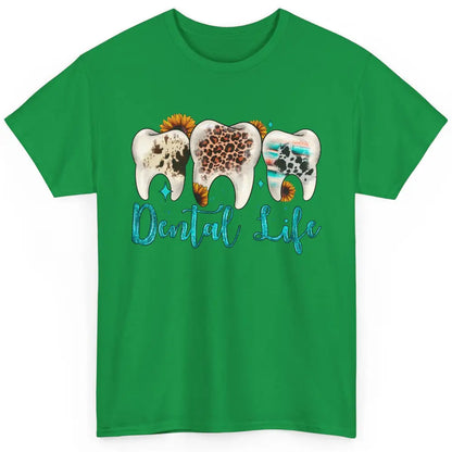 Western Dental Life Tooth Leopard Flower Dentist Hygienist Classic Unisex T-Shirt