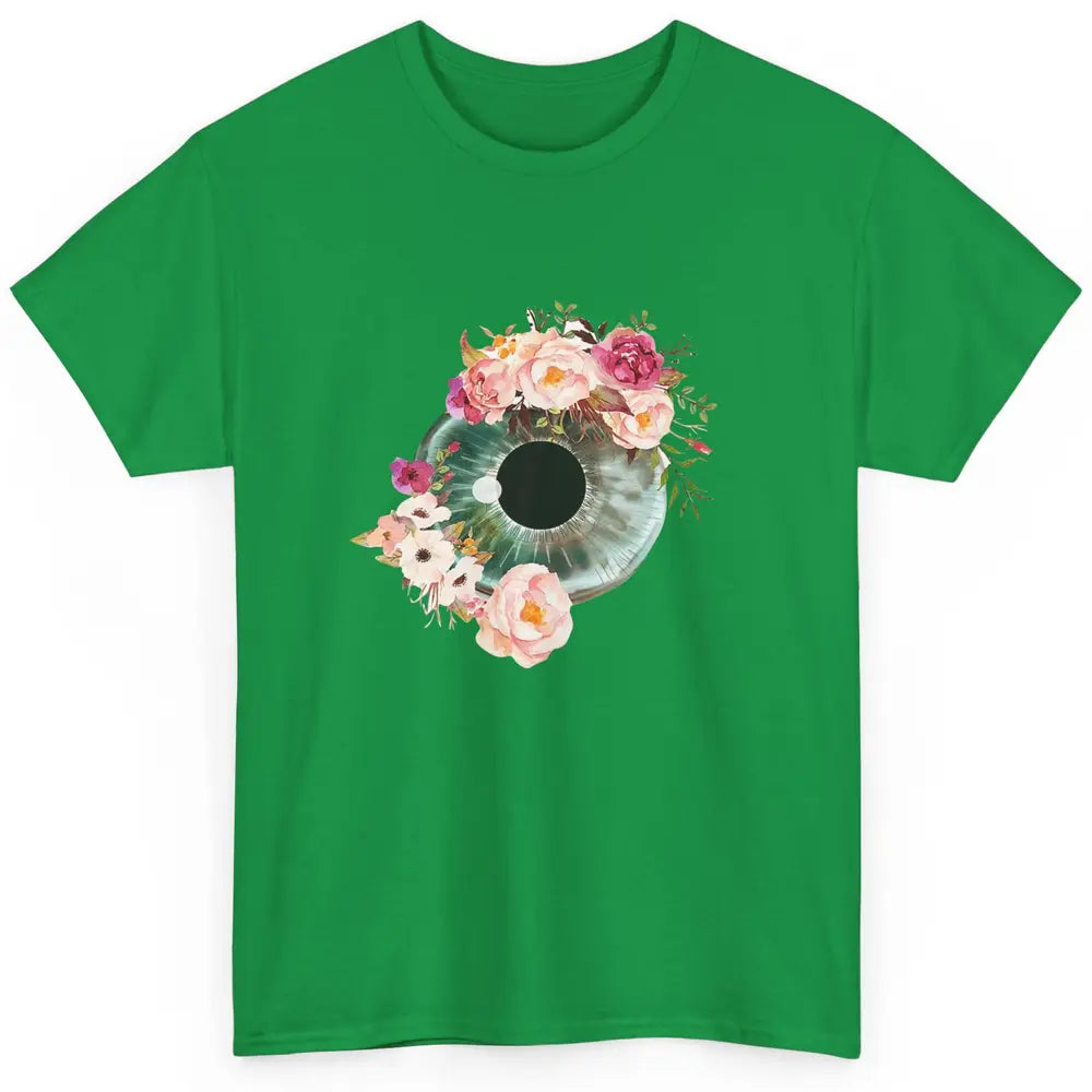 Floral Eyeball Optometrist Optical Eye Anatomy Ophthalmology Classic Unisex T-Shirt