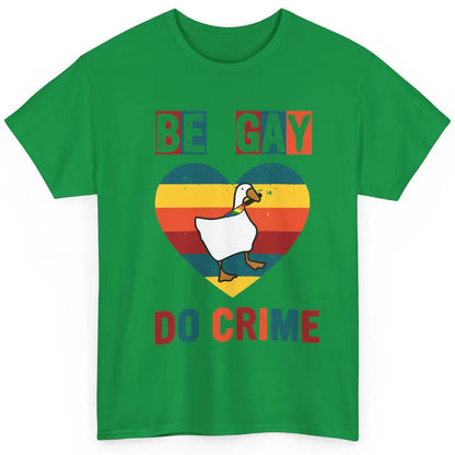 Vintage Duck Rainbow Be Gay Do Crime LGBTQ Community Rights Classic Unisex T-Shirt