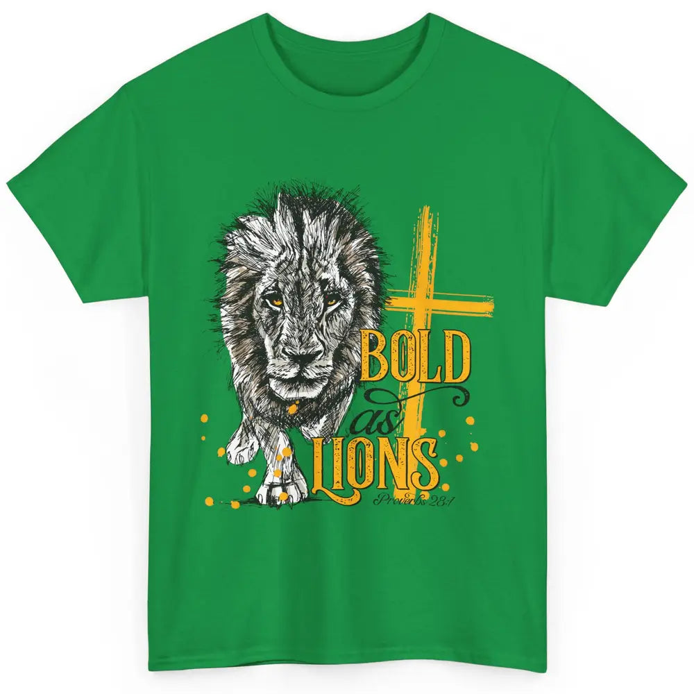 Bold As Lion Of Judah Bible Verse Christian Faith Religious Classic Unisex T-Shirt