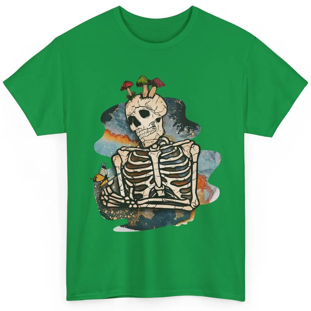 Vintage Skeleton Bundle Mushroom Plant Lovers Gardeners Gift Classic Unisex T-Shirt