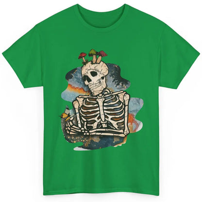 Vintage Skeleton Bundle Mushroom Plant Lovers Gardeners Gift Classic Unisex T-Shirt