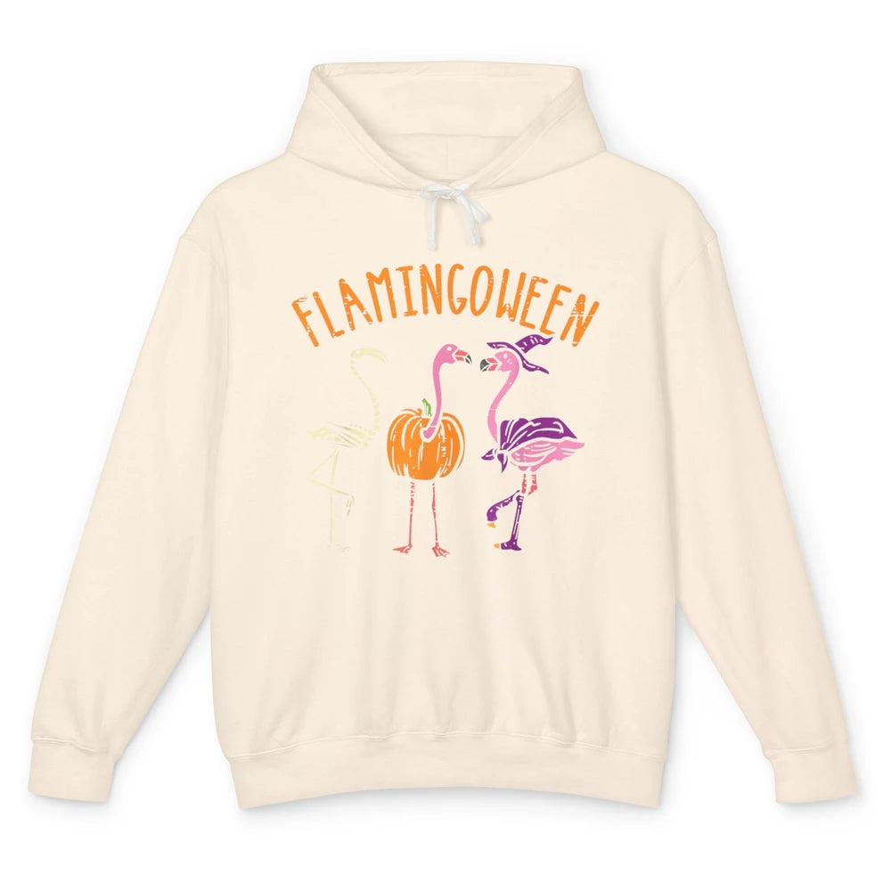 Funny Witch Flamingo Pumpkin Skeleton Halloween Spooky Boo Unisex Lightweight Hoodie