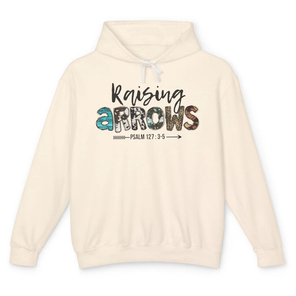 Leopard Turquoise Raising Arrow Bible Verse Christian Faith Unisex Lightweight Hoodie