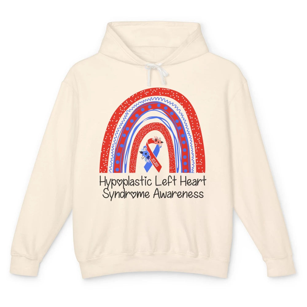 Hypoplastic Left Heart Syndrome Awareness Red Blue Rainbow Unisex Lightweight Hoodie