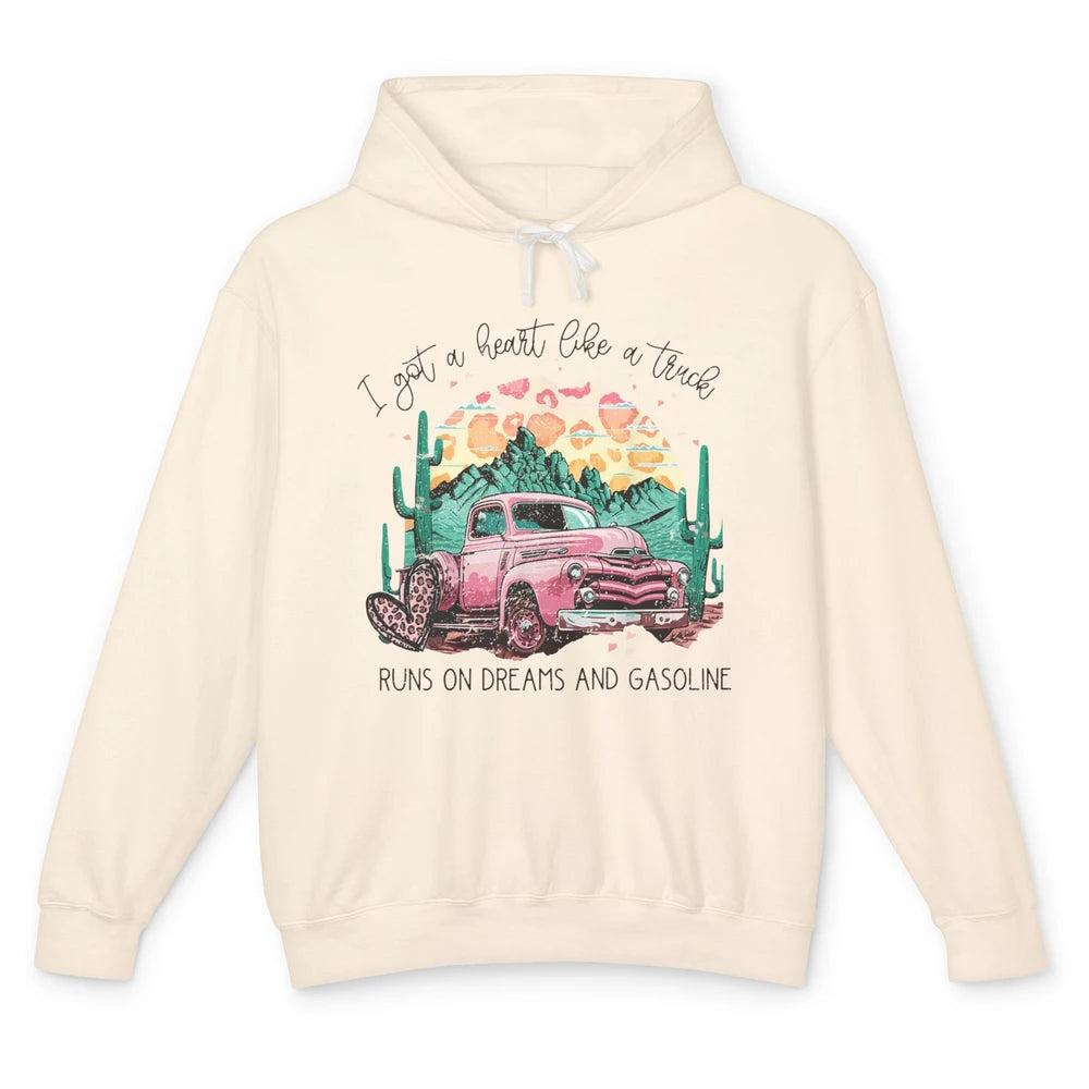 Retro Desert Truck Got A Heart Like A Truck Western Country Unisex Lightweight Hoodie