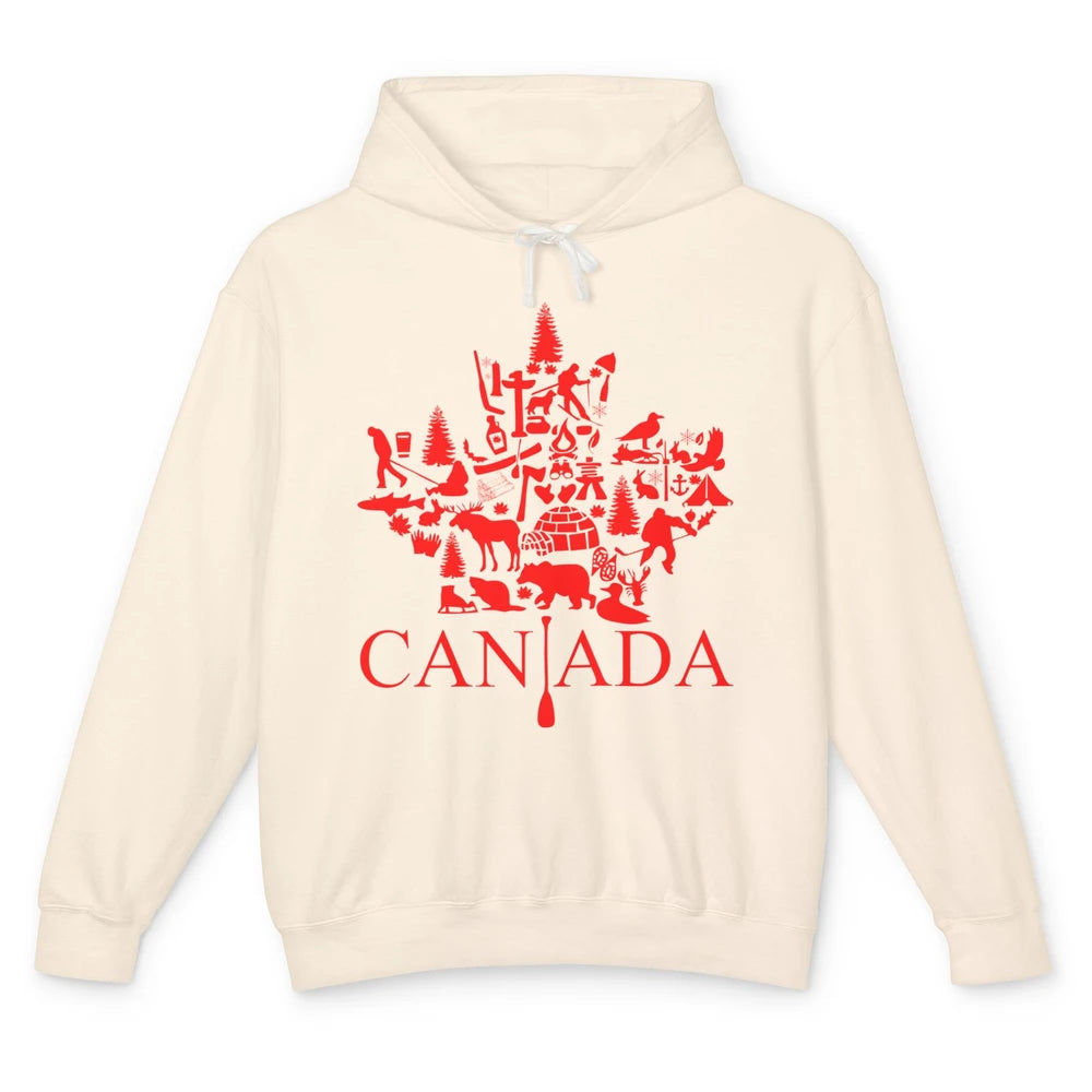 Canada Maple Leaf Canadian Symbols Canadian Root Gift Unisex Lightweight Hoodie