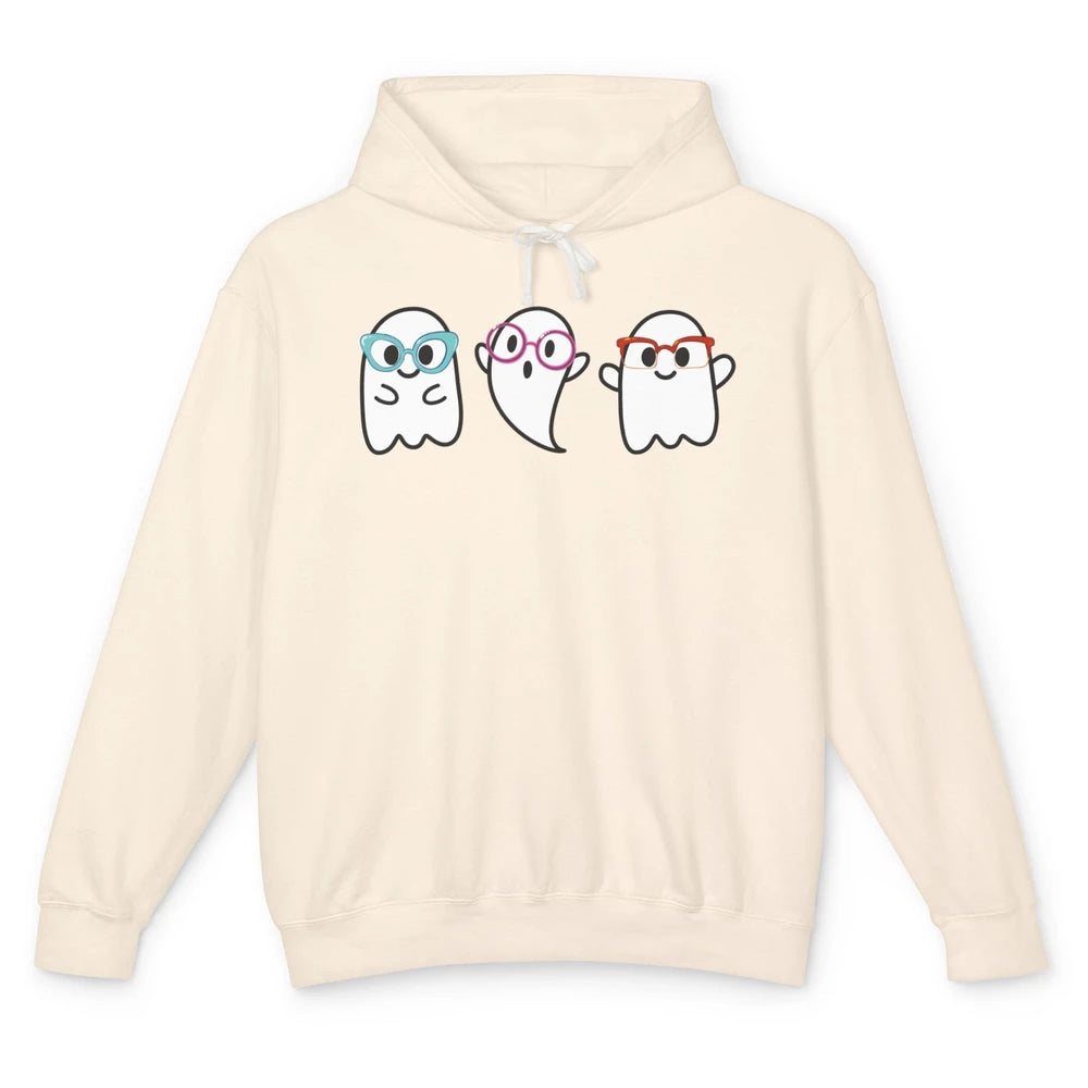 Cute Little Ghosts Glasses Optometrist Halloween Optician Unisex Lightweight Hoodie