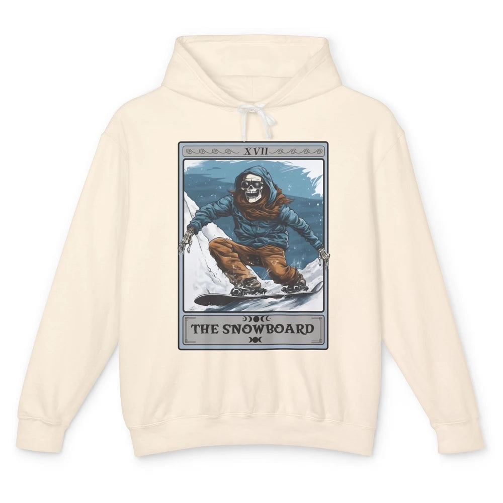 Skeleton The Snowboard Tarot Card Halloween Snowboarder Life Unisex Lightweight Hoodie