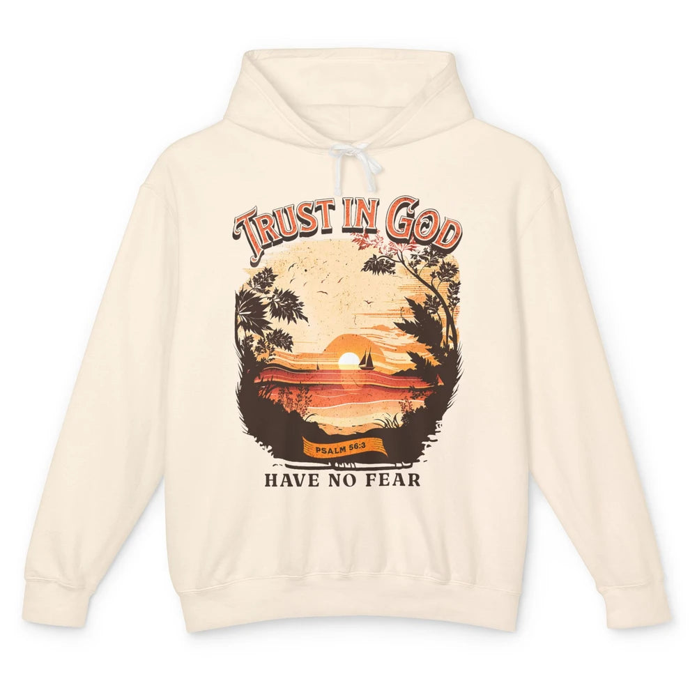 Retro Christian Boho Church Nature Trust In God Have No Fear Unisex Lightweight Hoodie