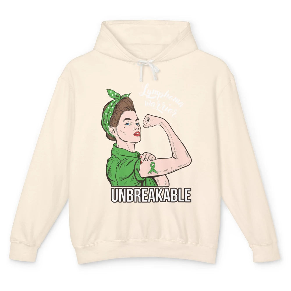 Lymphoma Cancer Warrior Unbreakable Power Women Awareness Unisex Lightweight Hoodie