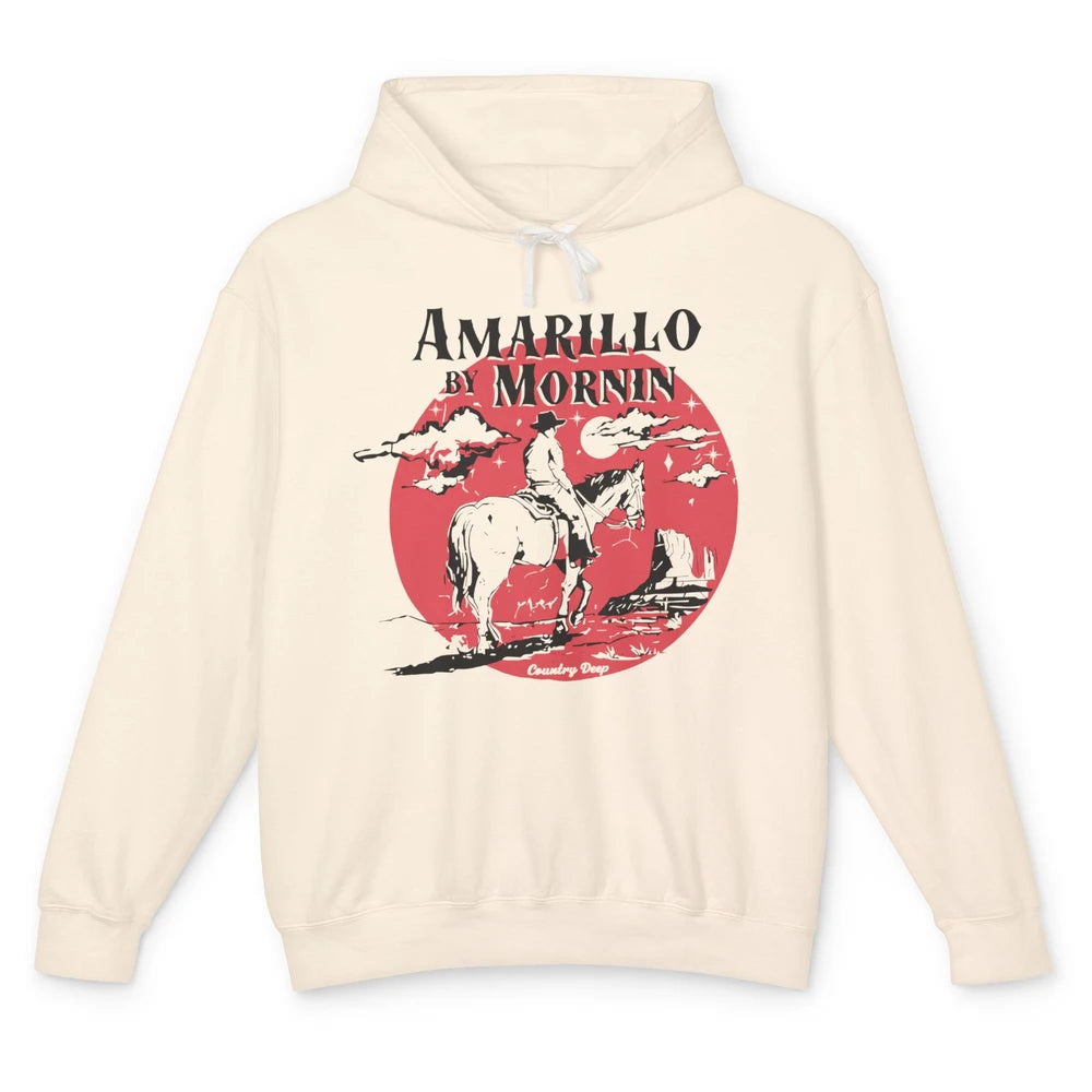 Vintage Cowboy Amarillo By Morning Desert Western Country Unisex Lightweight Hoodie