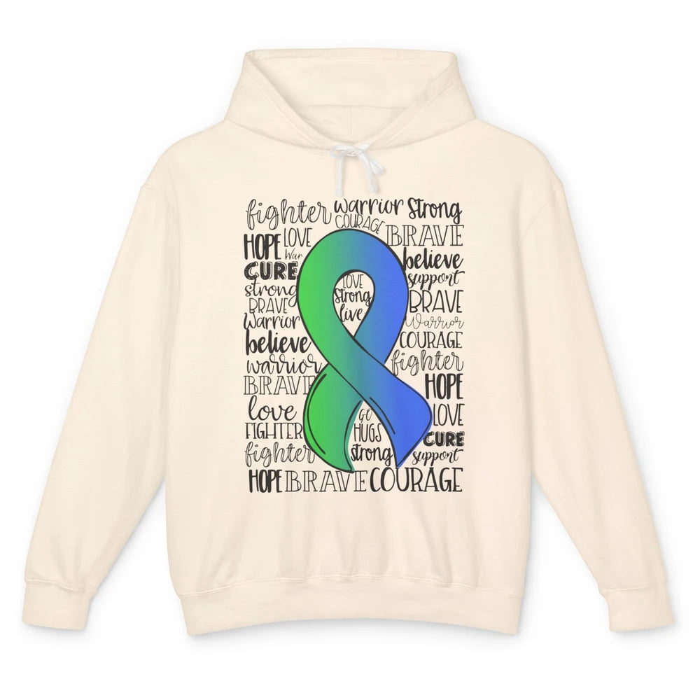 Intracranial Hypertension IIH Awareness Ribbon Hope Love Unisex Lightweight Hoodie