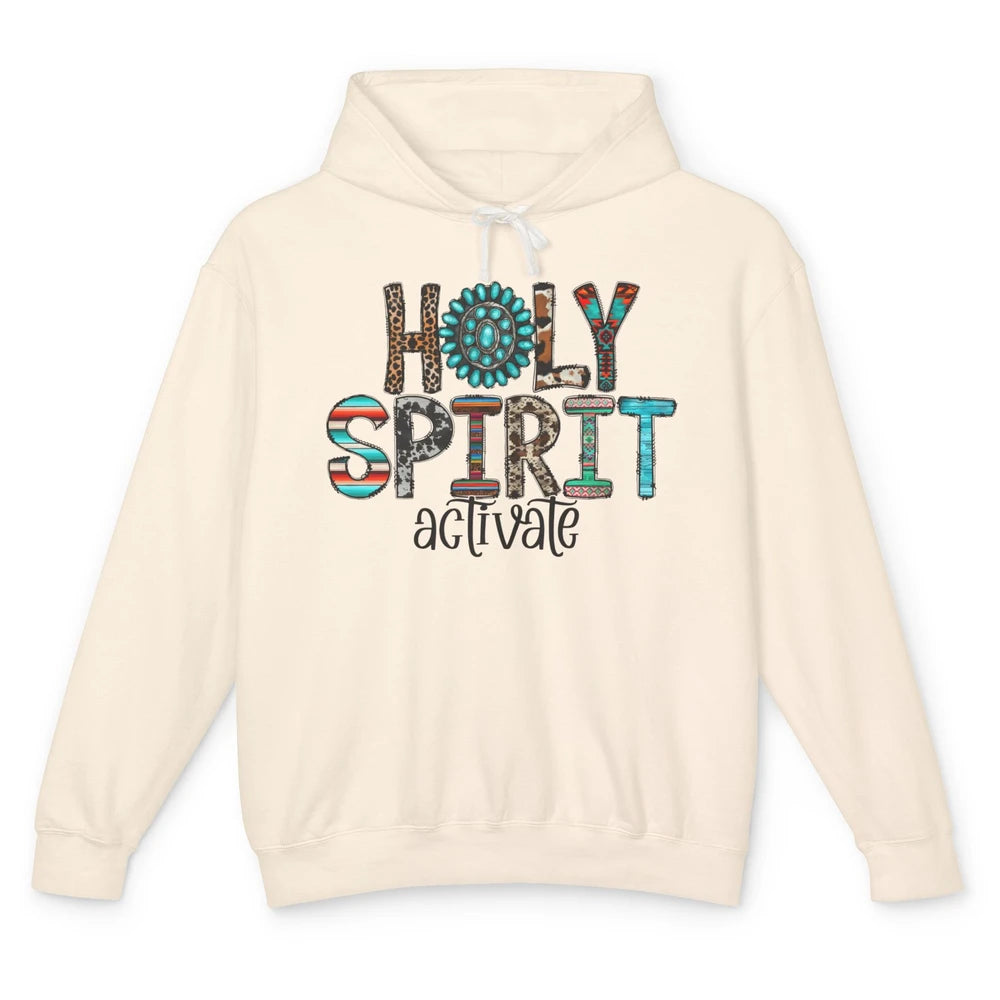 Holy Spirit Activate Western Leopard Christian Religious Unisex Lightweight Hoodie