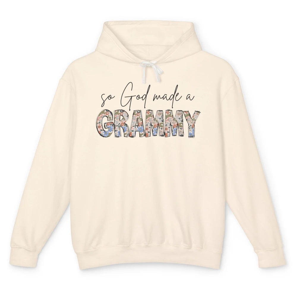 Floral Boho So God Made A Grammy Grandmother Mothers Day Unisex Lightweight Hoodie