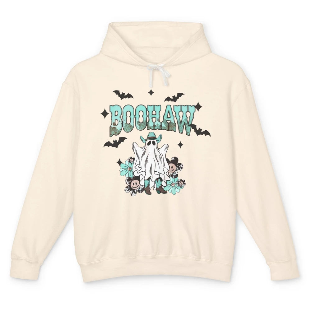 Retro Cowboy Ghost Boohaw Boot Scooting Western Halloween Unisex Lightweight Hoodie