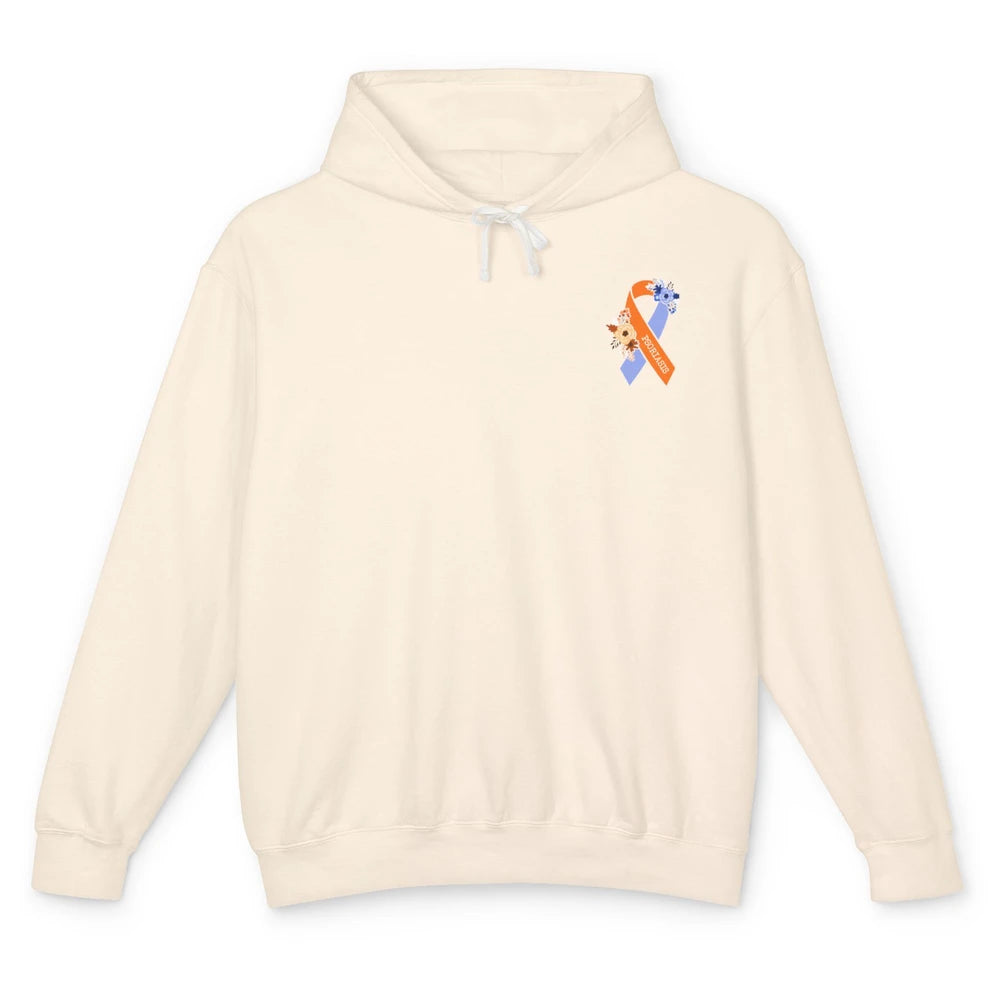 Psoriasis Awareness Floral Ribbon Rainbow Skin Diseases Unisex Lightweight Hoodie