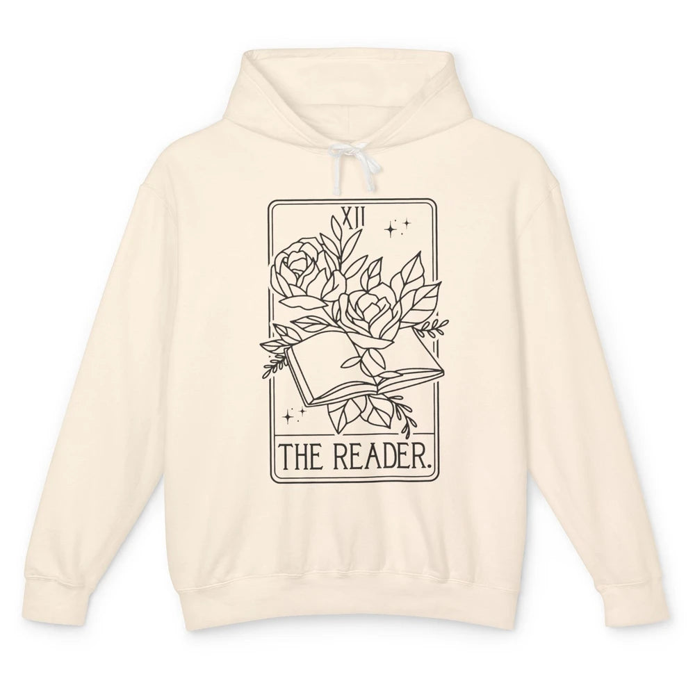 The Reader Tarot Card Mystic Floral Bookish Gothic Aesthetic Unisex Lightweight Hoodie