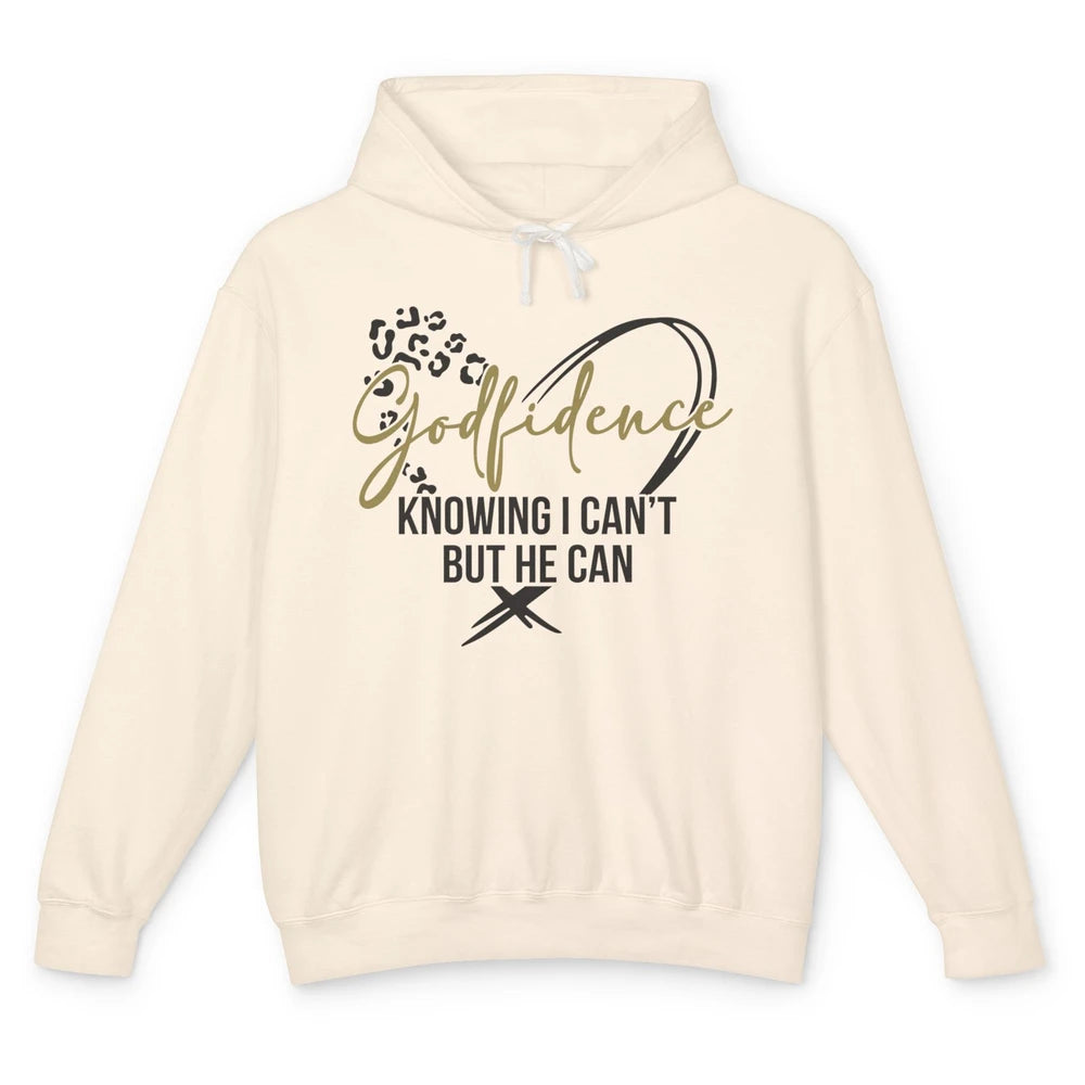 Christian God Fidence Know I Can't But He Can Inspirational Unisex Lightweight Hoodie