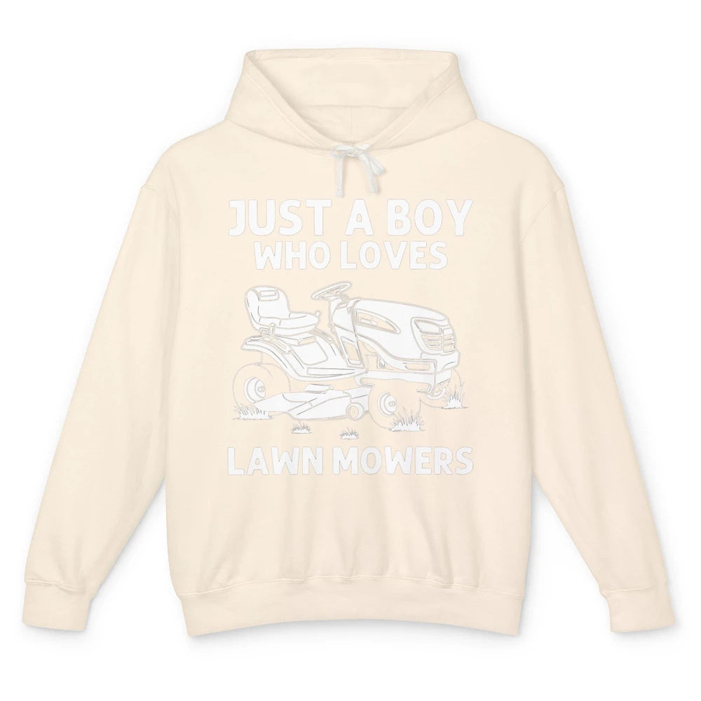 Funny Lawn Mowing Boys Lawn Mower Farmer Vintage Farming Unisex Lightweight Hoodie