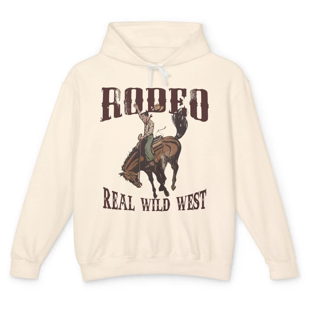 Retro Cowboy Hold Your Horses Real Wild West Country Cowgirl Unisex Lightweight Hoodie