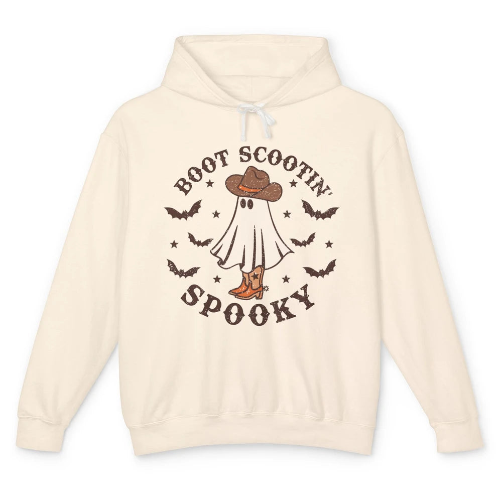 Funny Cowboy Ghost Boot Scooting Spooky Western Halloween Unisex Lightweight Hoodie