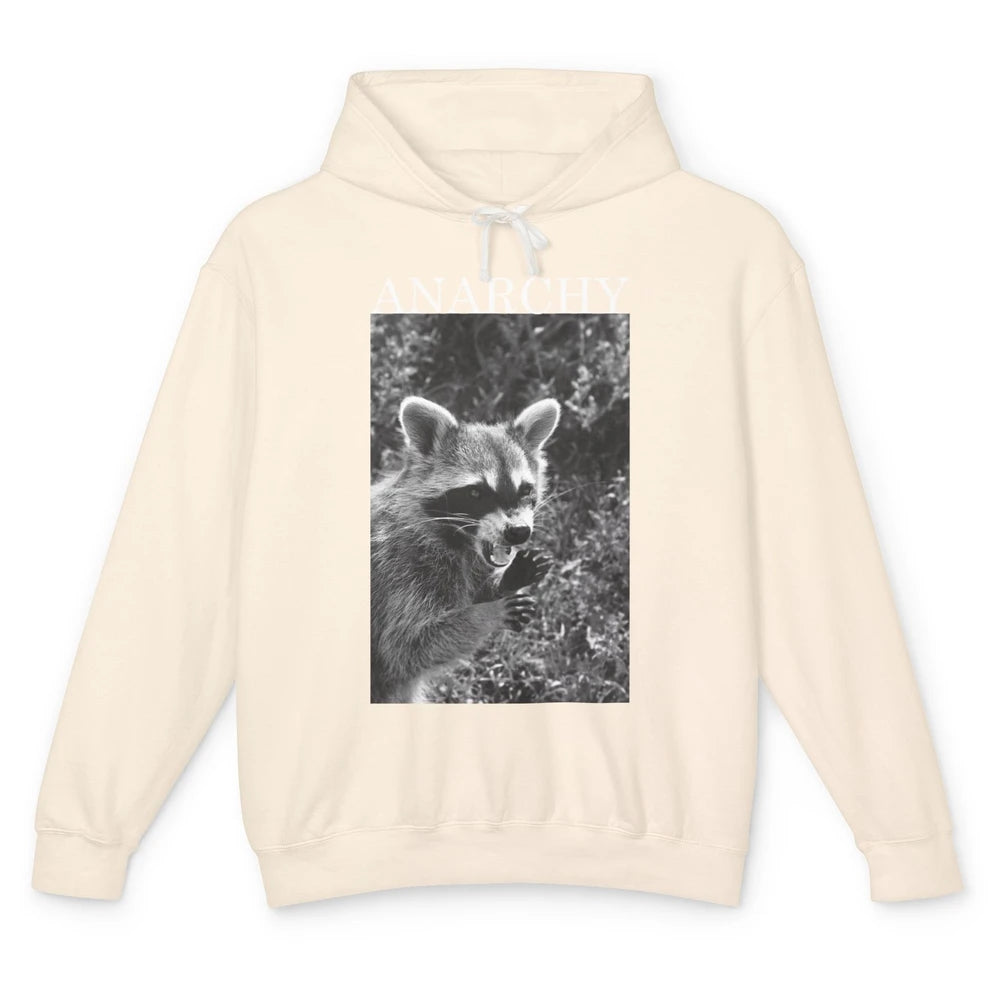 Funny Racoon Anarchy Trashed Racoon Panda Lovers Gift Unisex Lightweight Hoodie