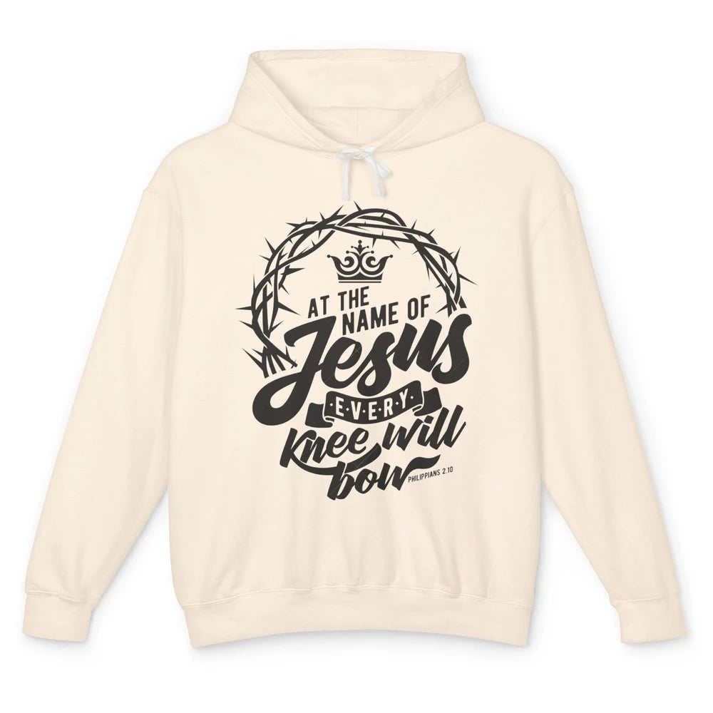 Christian At The Name Of Jesus Every Knee Will Bow Bible Unisex Lightweight Hoodie