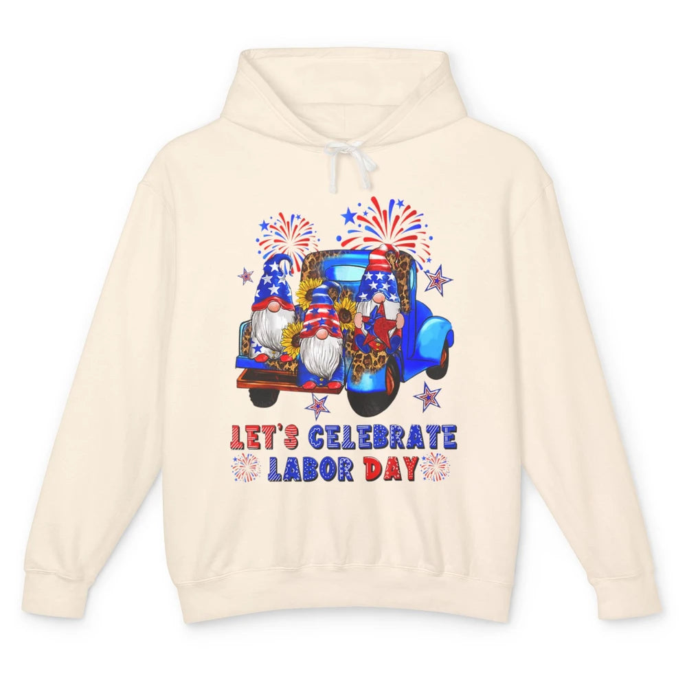 Funny Gnomes Gnomies Happy Labor Day Party American Flag Unisex Lightweight Hoodie