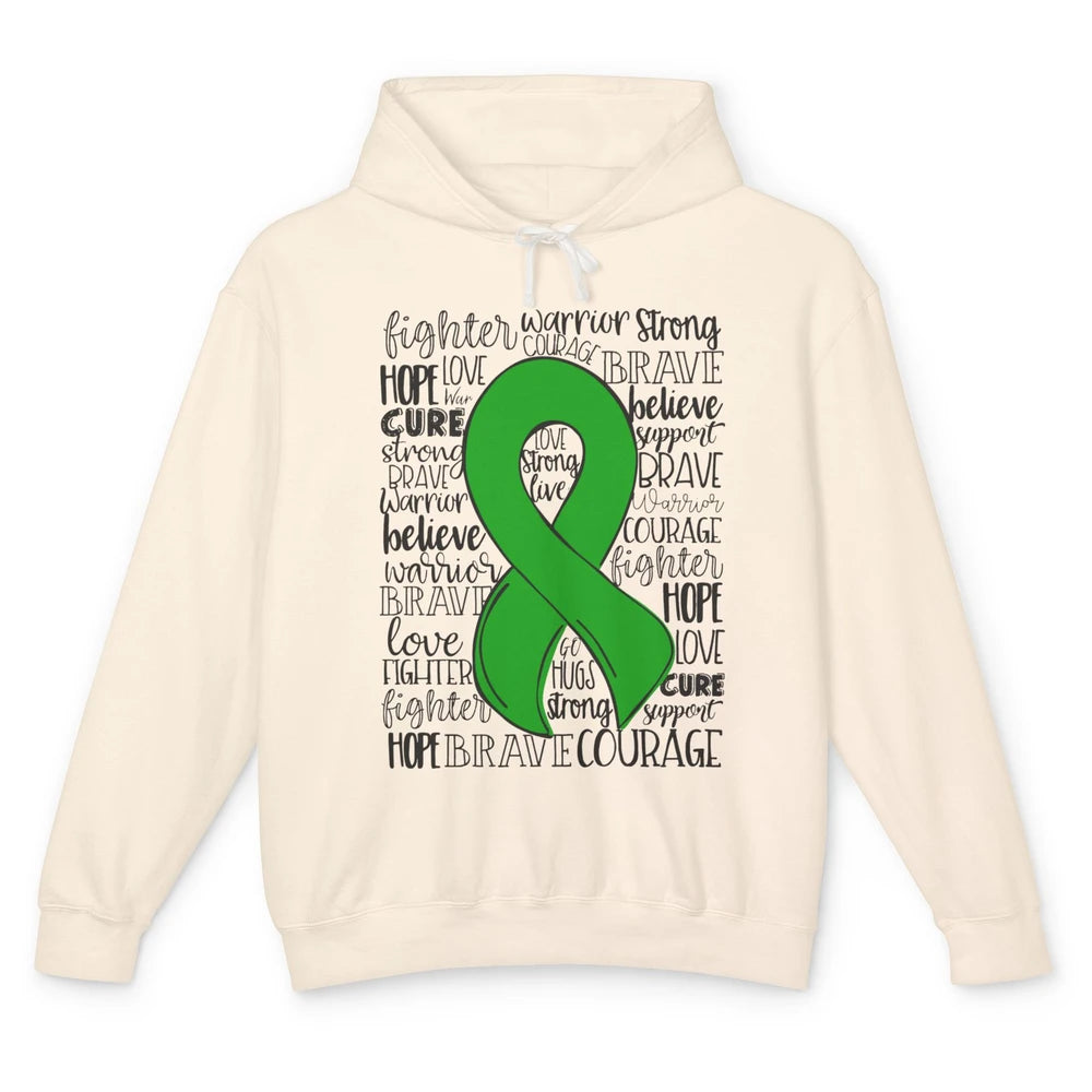 PANS/PANDAS Awareness Floral Green Ribbon Hope Love Cure Unisex Lightweight Hoodie