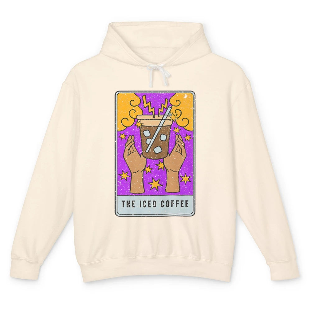 The Iced Coffee Witch Latte Tarot Card Mystical Halloween Unisex Lightweight Hoodie