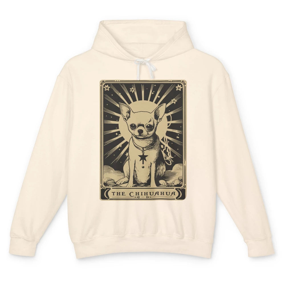 The Chihuahua Tarot Card Black Chihuahua Halloween Dog Mom Unisex Lightweight Hoodie