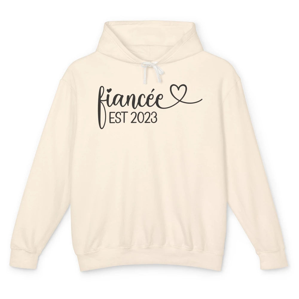 Fiancee Est 2023 Future Mrs. Engagement Bachelorette Gift Unisex Lightweight Hoodie