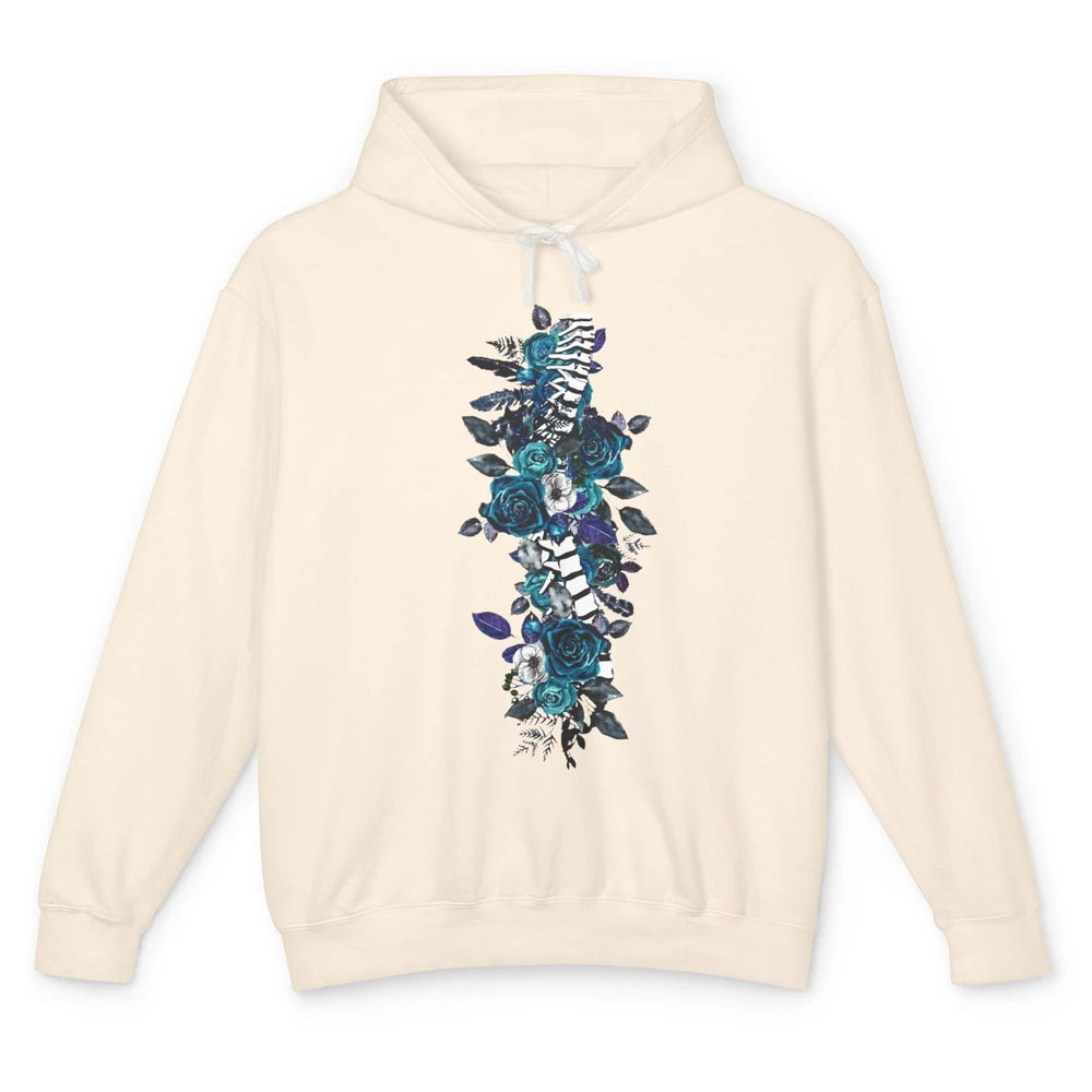 Floral Spine Anatomy Botanical Spine Ankylosing Spondylitis Unisex Lightweight Hoodie