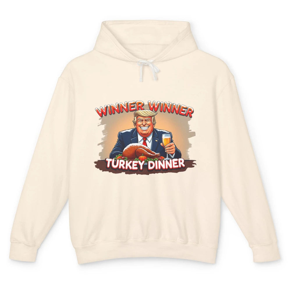 Funny Trump Winner Turkey Dinner Thanksgiving Donald Trump President Republican Unisex Lightweight Hoodie