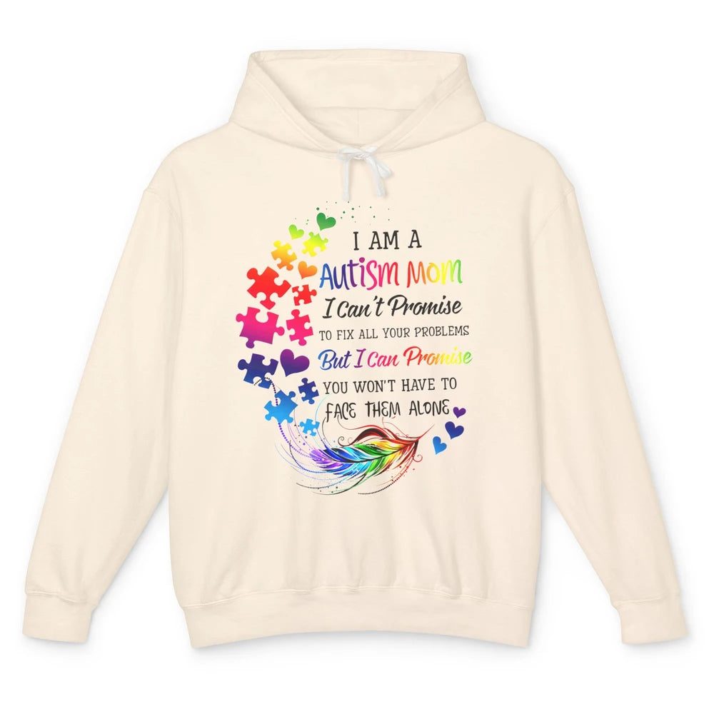 I'm A Autism Mom Support Autism Kids Puzzle Autistic Pride Unisex Lightweight Hoodie