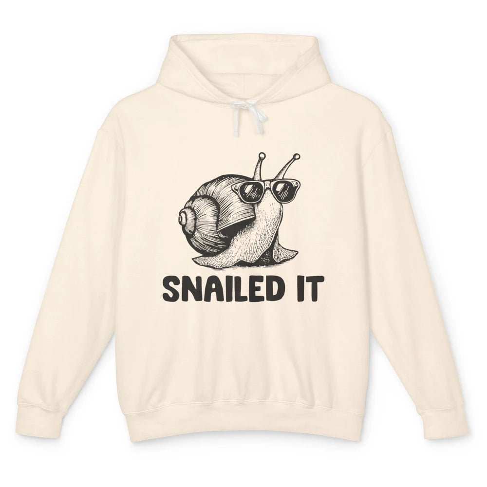 Funny Slow Snail Sunglasses Slug Snailed It Sarcastic Animal Unisex Lightweight Hoodie